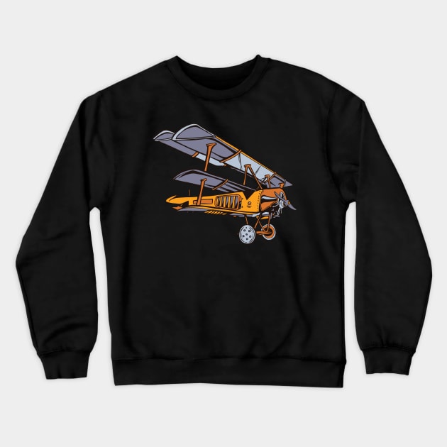 Steampunk Triplane Crewneck Sweatshirt by Imaginariux